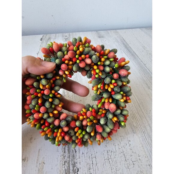 Pier 1? Beaded mini wreath fall Thanksgiving spring tea light decoration - Picture 7 of 7